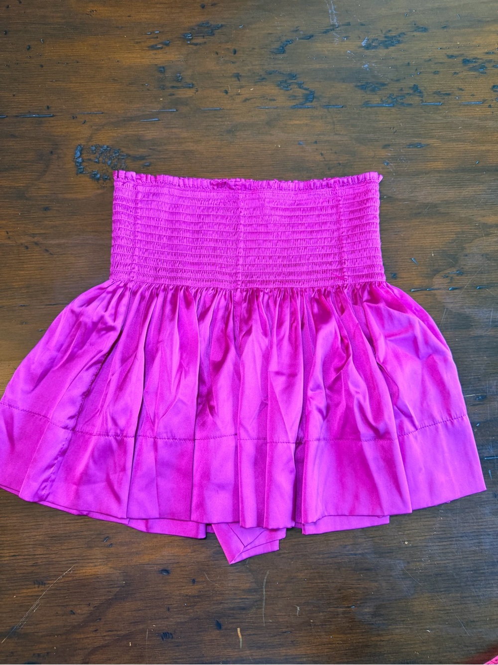 Natural Life Pink Smocked Bow Skort Shorts Size Small
